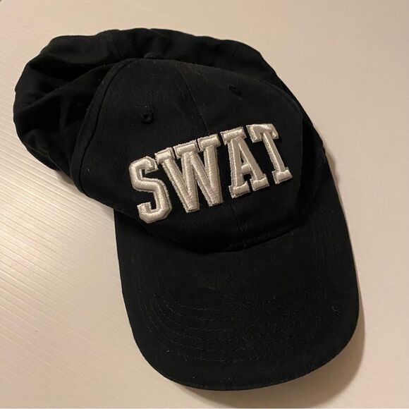 SWAT team Spirit Halloween black baseball cap costume cosplay OS - Picture 3 of 6